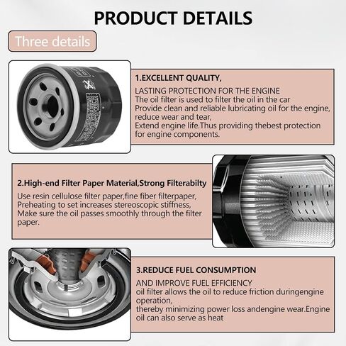 Oil Filter Compatible with Suzuki Eiger 400 LTA400, Kingquad 400 450 500 750 LTA450 LTA500 LTA750,DL650 V-Strom 650 1000,C50 C90 M50 Boulevard M109R,GSXR 600 750 1000 1100,Burgman 650 in Saudi Arabia