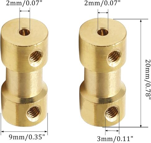 10 قطعة 2-2 مللي متر النحاس مرنة موتور مقرنة/ وصلة ربط للعمود نقل موصل اقتران ل RC طائرة نموذجية محرّك القارب in Kuwait