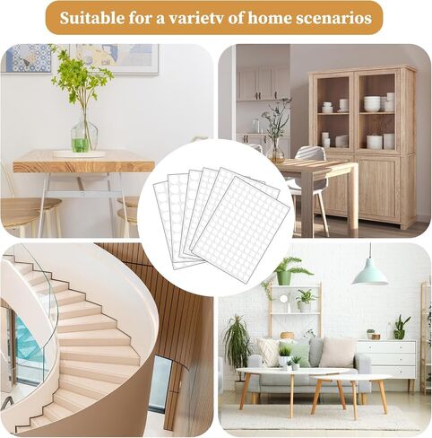 Giantree 582 Pcs Self-Adhesive Screw Hole Stickers, Self-Adhesive Screw Covers Caps Dustproof Sticker Waterproof for Wall Cabinets Bookcase Desk Screws Furniture Repairing White 2 Size (0.83" &0.55") in Saudi Arabia