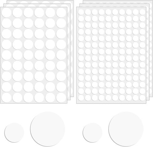 Giantree 582 Pcs Self-Adhesive Screw Hole Stickers, Self-Adhesive Screw Covers Caps Dustproof Sticker Waterproof for Wall Cabinets Bookcase Desk Screws Furniture Repairing White 2 Size (0.83" &0.55") in Saudi Arabia