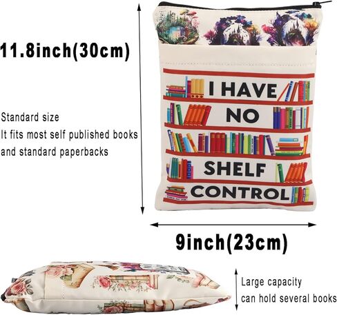 Book Lover Book Sleeve With Pocket Book Worm Gifts Bookmark Sleeve I Have No Shelf Control Book Covers Bookish Gifts Book Protector (SHELF CONTROL) in Saudi Arabia