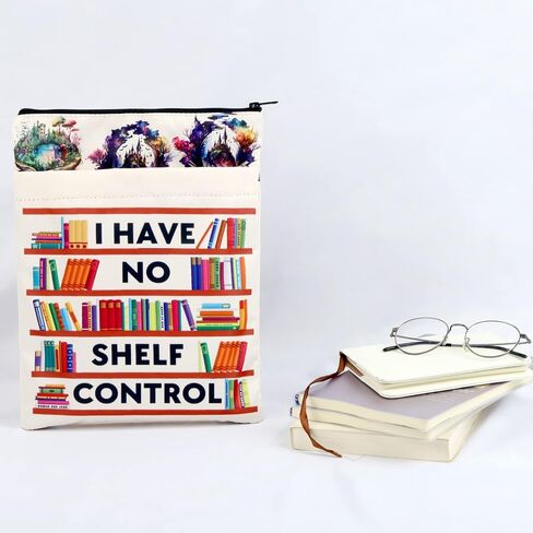Book Lover Book Sleeve With Pocket Book Worm Gifts Bookmark Sleeve I Have No Shelf Control Book Covers Bookish Gifts Book Protector (SHELF CONTROL) in Saudi Arabia