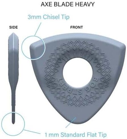 Bog Street AXE BLADE Guitar Picks, Heavy, Ergonomic Guitar Accessories, Grey (6-Pack) in Saudi Arabia