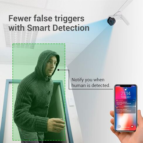 كاميرا TIGERSECU الإضافية لاستخدام نظام أمان WiFi NVR 1080P فقط، مقاومة للطقس، كشف الإنسان بالذكاء الاصطناعي (يُباع مصدر الطاقة بشكل منفصل) in Kuwait