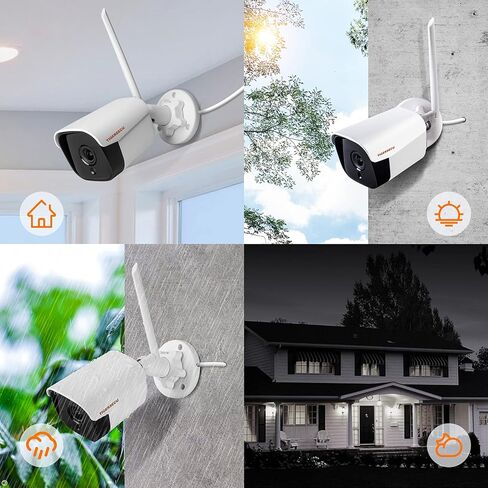 كاميرا TIGERSECU الإضافية لاستخدام نظام أمان WiFi NVR 1080P فقط، مقاومة للطقس، كشف الإنسان بالذكاء الاصطناعي (يُباع مصدر الطاقة بشكل منفصل) in Kuwait