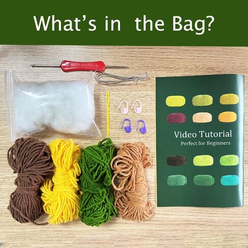 مجموعة أدوات الكروشيه للمبتدئين، قطعتان من نباتات عباد الشمس، مجموعة كروشيه كاملة للبالغين والأطفال مع فيديو تعليمي خطوة بخطوة in Kuwait