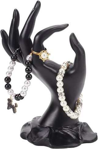 PH PandaHall Ring Holder, Hand Jewelry Holder Resin Ring Display Stand OK Gesture Mannequin Hands Holder for Jewelry Display Storage Ring Bracelet, Home Retail Organization, Black, 1 Piece in Saudi Arabia