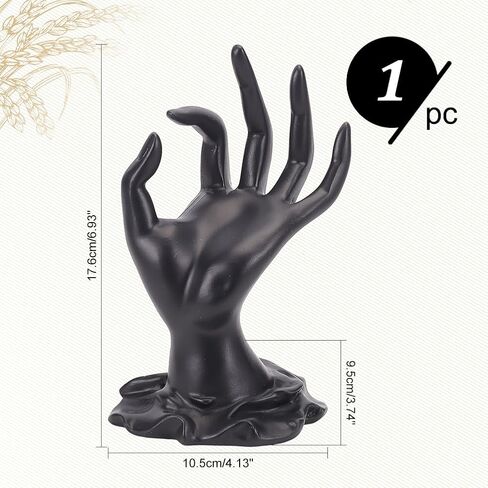 PH PandaHall Ring Holder, Hand Jewelry Holder Resin Ring Display Stand OK Gesture Mannequin Hands Holder for Jewelry Display Storage Ring Bracelet, Home Retail Organization, Black, 1 Piece in Saudi Arabia