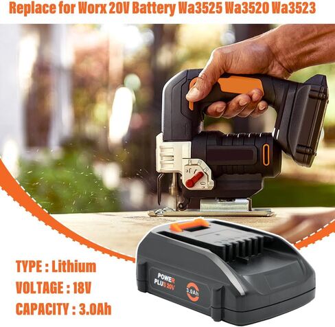 Battery Replacement for Worx Battery 20V and Worx Battery Charger Power Share for Worx 20 Volt Battery WA3520 WA3525 WA3575 WG151s WG155s WG251s WG255s WG540s WG545s WG890 WG891 in Saudi Arabia