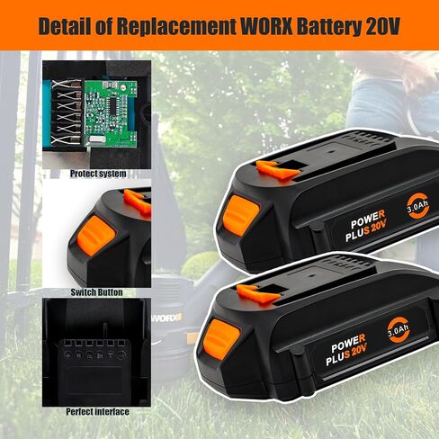 Battery Replacement for Worx Battery 20V and Worx Battery Charger Power Share for Worx 20 Volt Battery WA3520 WA3525 WA3575 WG151s WG155s WG251s WG255s WG540s WG545s WG890 WG891 in Saudi Arabia