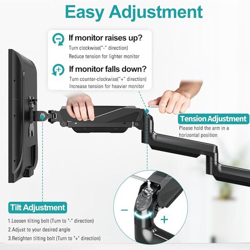 حامل شاشة ثلاثي، حامل شاشة مكتبي لـ 3 شاشات كمبيوتر حتى 32 بوصة، ذراع شاشة ثلاثي مع زنبرك غاز، حامل شاشة عالي التحمل يحمل ما يصل إلى 17.6 رطل لكل واحدة، حامل Vesa 75x75، 100x100 in Kuwait