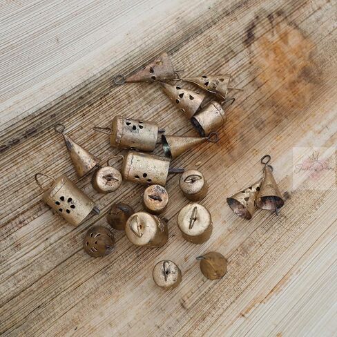 Shabby Chic Bells 20 Pieces Made of Tin Mix Rustic Small Cow Bells for Crafts Christmas Tree Jingle Hanging Bells in Kuwait