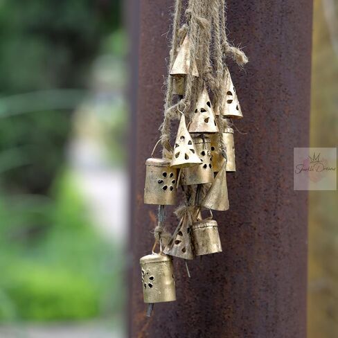 Shabby Chic Bells 20 Pieces Made of Tin Mix Rustic Small Cow Bells for Crafts Christmas Tree Jingle Hanging Bells in Kuwait