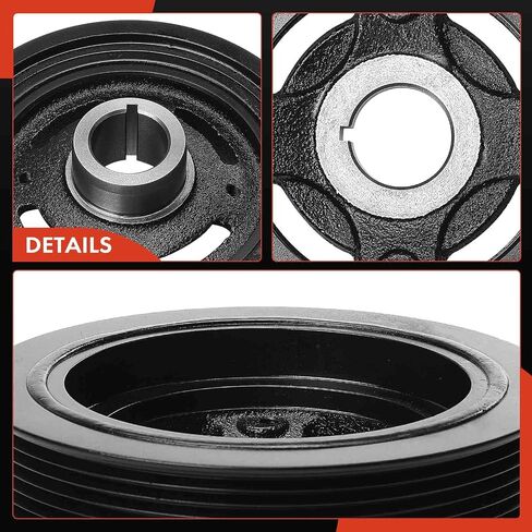 A-Premium Engine Harmonic Balancer Crankshaft Pulley Compatible with Hyundai Sonata 2015-2017/2019, Santa Fe, Santa Fe Sport, Tucson, Veloster & Kia Sorento, Sportage, Stinger, L4 2.0L 2.4L in Saudi Arabia