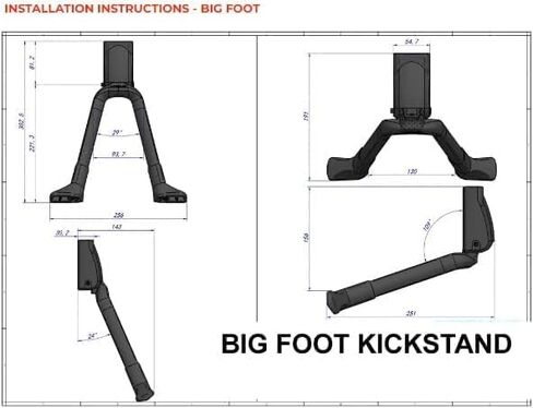 URSUS 87 Big Foot - Double Leg Alloy Kickstand,Black in Saudi Arabia