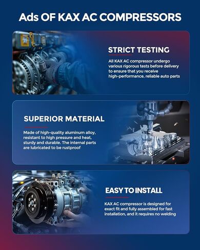 ضاغط مكيف هواء KAX مع قابض، 68436 بديل لإنفينيتي FX35 2003 2004 2005 2006 2007 2008 V6 3.5L, G35 2003-2007 V6 3.5L in Kuwait