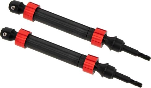 DKKY Metal Driveshaft Steel Front CVD Spline for RC 1/10 Slash 4x4 Rustler 4X4 Stampede 4X4 Short Course Truck #6852 Kit V2(Red, Front*2) in Saudi Arabia