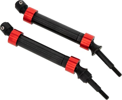 DKKY Metal Driveshaft Steel Front CVD Spline for RC 1/10 Slash 4x4 Rustler 4X4 Stampede 4X4 Short Course Truck #6852 Kit V2(Red, Front*2) in Saudi Arabia