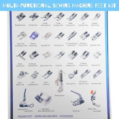 WMYCONGCONG 32 PCS Sewing Machine Presser Feet Set Professional Presser Foot Set for Singer, Brother, Janome and Kenmore, Babylock, Low Shank Sewing Machines in Saudi Arabia