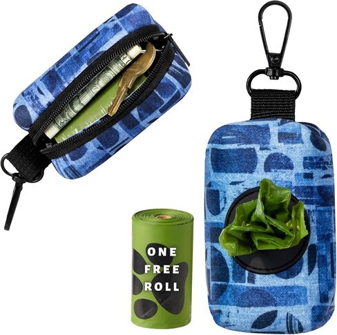 Cute Dog Poop Bag Holder for Leash, Reusable Dog Poop Bag Dispenser With Leash Attachment and Zippered Pouch, Easy Dispensing Dog Walking Bag, Dog Accessories for Travel, Camping, and Outdoors in Saudi Arabia