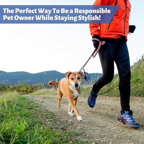 Cute Dog Poop Bag Holder for Leash, Reusable Dog Poop Bag Dispenser With Leash Attachment and Zippered Pouch, Easy Dispensing Dog Walking Bag, Dog Accessories for Travel, Camping, and Outdoors in Saudi Arabia