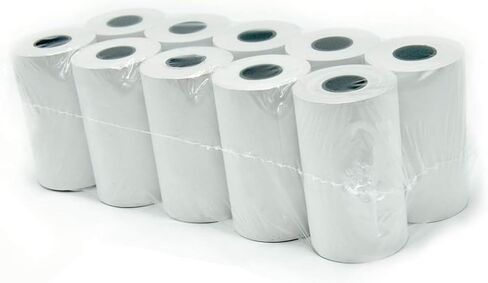 2 ورق حراري مقاس 1/4 × 50 قدم (10 لفات)، ورق إيصالات خالٍ من مادة BPA، ورق إيصالات حراري مقاس 58 مم يناسب طابعة نقاط البيع الحرارية الصغيرة مقاس 58 مم وبطاقة ائتمان طرفية مربعة in Kuwait