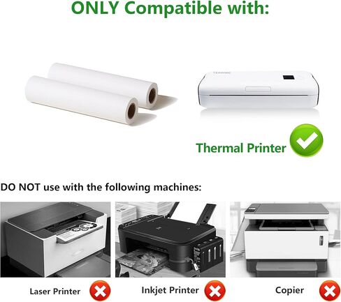 ورق حراري مباشر A4 للطابعة الحرارية المحمولة Terrime A4، ورق لف مقاس 8.27 × 11.69 بوصة، خالي من مادة BPA، 50 ورقة/لفة (عبوتان) in Kuwait