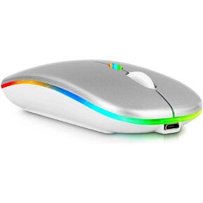 UrbanX Bluetooth Rechargeable Mouse for ASUS 15.6" Gaming Laptop Laptop Bluetooth Wireless Mouse Designed for Laptop/PC/Mac/iPad pro/Computer/Tablet/Android RGB LED Pure White