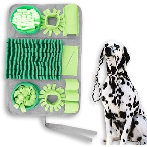 Snuffle Mat for Dogs, Sniff Mat 10 Training Elements 3 Difficulty Levels Durable Slow Eating Treats Portable Digging Mat for Foraging Skills Stress Relief