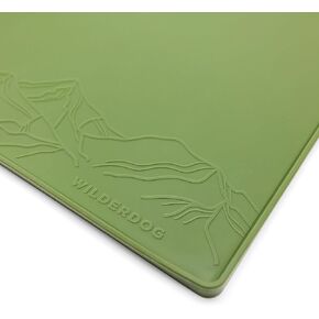 Wilderdog Silicone Pet Placemat Made with 100% Food-Grade Silicone Cone, BPA, PVC, and Phthalate-Free. Non-Toxic, Dishwasher Safe Feeding mat for Bowls with Spill Catcher and Raised Mountain Logo