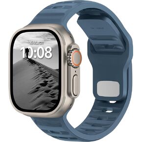 UC1 Sport Band Compatible with Apple Watch Bands Ultra Se 49mm 45mm 44mm 42mm 41mm 40mm 38mm Men Women Series 9 8 7 6 5 4 3 2 1 iWatch Strap Silicone Abyss Blue