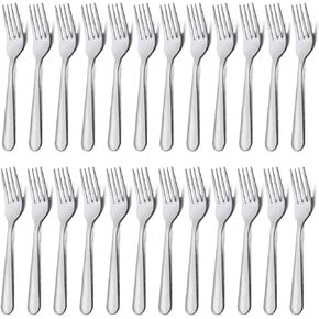 24 Pieces Dinner Forks Set (7.1 inch), Unokit Silver Stainless Steel Dinner Forks Set of 24, Forks Silverware, Flatware Forks for Home, Kitchen or Restaurant - Mirror Polished, Dishwasher Safe