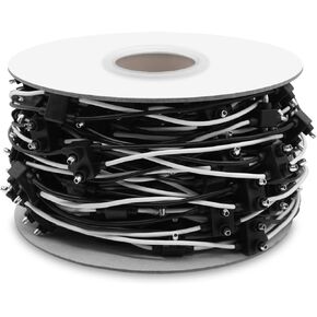 150x 2 Wire Pigtail Double Male Bullet Plugs Roll, 20G 2 Prong Wire Harness for Clearance Side Markers Trucks Trailers, Continuous 150 Plugs, 6" Lead Spacing Between Plugs