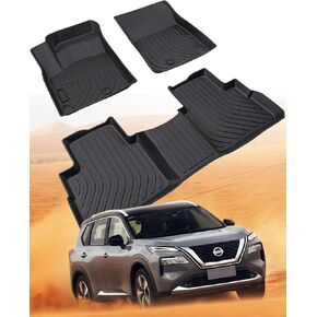 Upgraded Floor Mats for Nissan Rogue Floor Mats 2021 2022 2023 2024, for Nissan Rogue All Weather Floor Mats, for Rogue Accessories Rubber Black 2021-2023 2024(Not for Select and Sport Models)