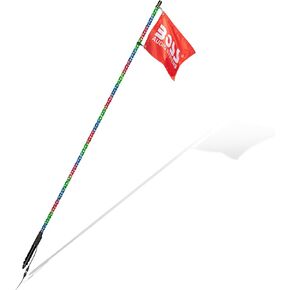 BOSS Audio Systems XP6 ATV Chasing LED Whip - 72-inch, 360-degree RGB Illumination, Control App, IP67 Weatherproof Rated, Easy Installation