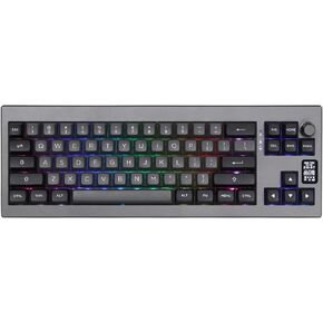 EPOMAKER Shadow-X Gasket Mechanical Keyboard, Hot-Swap 2.4ghz/Bluetooth/USB-C Wired Wireless Gaming Keyboard with Screen, 3000mAh Battery, Poron Foam (Black, Bluebird Switch)