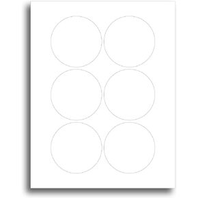 White Adhesive 3 Inch Round Labels - 25 Sheets / 150 Stickers - White Matte Finish Printable 3" Circle Sticker Sheets for Inkjet/Laser Printers