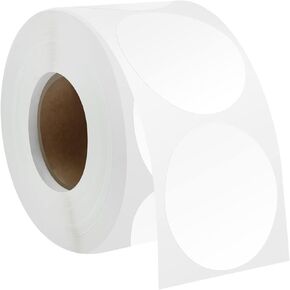 2 Inch Circle Thermal Labels, Self-Adhesive Round Thermal Printer Stickers, 500 per Roll Thermal Label Stickers for DIY Logo Design, Business and Name Tag