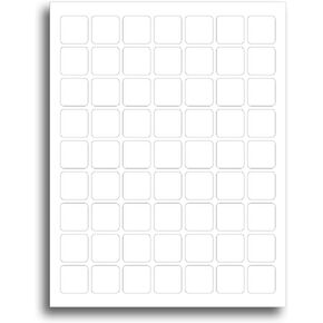 White Adhesive Square Labels, 1x1 Labels - 25 Sheets / 1575 Stickers - White Matte Finish Printable Square Stickers Sheets for Inkjet/Laser Printers