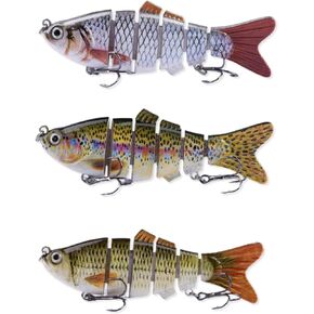 CINBOS Fishing Lures for Bass Trout Crappie Walleye, Lifelike Swimbait for Freshwater and Saltwater, Lifelike Slow Sinking Multi Jointed Fishing Bait, Fishing Gifts for Men