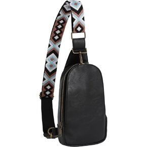 DYSHAYEN Sling Bag for Women Vegan Leather Fanny Pack Crossbody Bags for Women Multipurpose Chest Bag for Travel Hiking