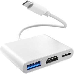 USB C to HDMI Adapter, Type C to 4K HDMI Adapter with 100W PD & USB 3.0 Port Multiport Digital AV Converter for MacBook Pro/air, iPad Pro/air, iPhone 15, Tablets, Switch and More USB-C Devices