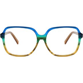 Zeelool Thick Oversize Eyeglasses Square Acetate Blue Light Blocking Glasses for Women Lucy WA723599