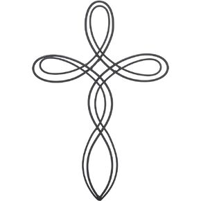 Open Oval Flowing Metal 16 inch Decorative Wall Cross