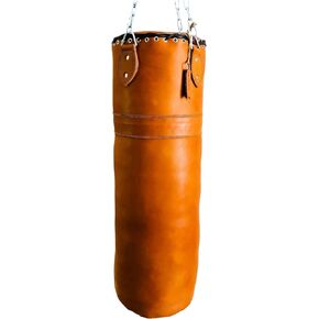 Geoffrey Vintage TAN Leather Boxing Gym Punching TraIng Bag with Chains - Retro 100CM