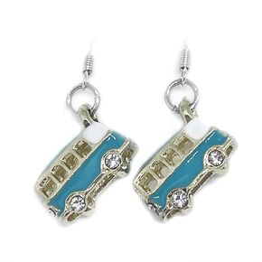 Retro Earrings, Turquoise Dangle Earrings, Retro Hippie Bus Jewelry, Summer Accessories, Vintage Charm