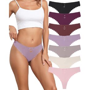 Aijolen 7 pack Seamless Thongs for Women No Show Panties Underwear Invisible Underpants S-XL
