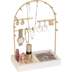 Folkulture Jewelry Organizer, Jewelry Stand or Jewelry Holder Organizer, Hanging Jewelry Organizer, Cute Jewelry Display Stand with Storage for Rings, Earrings, Bracelets & Necklaces (Midnight)