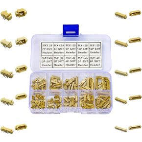 PicoBlade 1.25mm SMT Header IC Sockets & Plugs Adapter Compatible with Molex Connector Kit 134Pcs, MX1.25 2/3/4/5/6/7/8/9/10/12P SMT Header Side Type Right Angle Type Header (MX1.25-SMT-R/A)