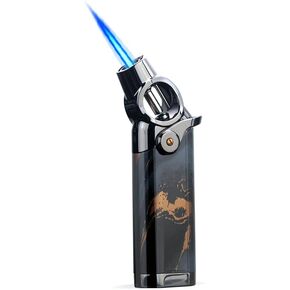 HONEST Single Jet Flame Butane Lighter Refillable Metal Lighters Adjustable Gas Lighter Windproof Lighters Gift for Men (Black) in Kuwait